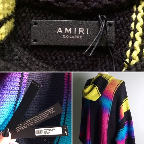 Amiri Rainbow Wide Stripe Baja Cotton Sweater - Picture 7 of 8